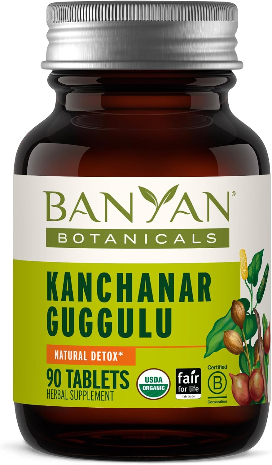 Banyan Botanicals Kanchanar Guggulu Tablets – Organic Lymphatic Supplement with Guggulu Resin – 90 Tablets – Vegan Non-GMO