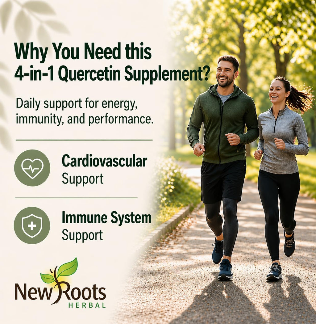 NEW ROOTS HERBAL Quercetin con Bromelina y Rutina - 90 Cápsulas Veganas