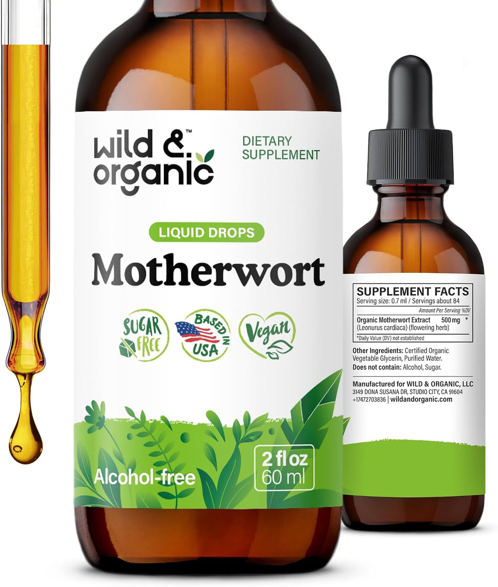 Wild & Organic Tintura de Motherwort - 4 fl oz (118 ml)