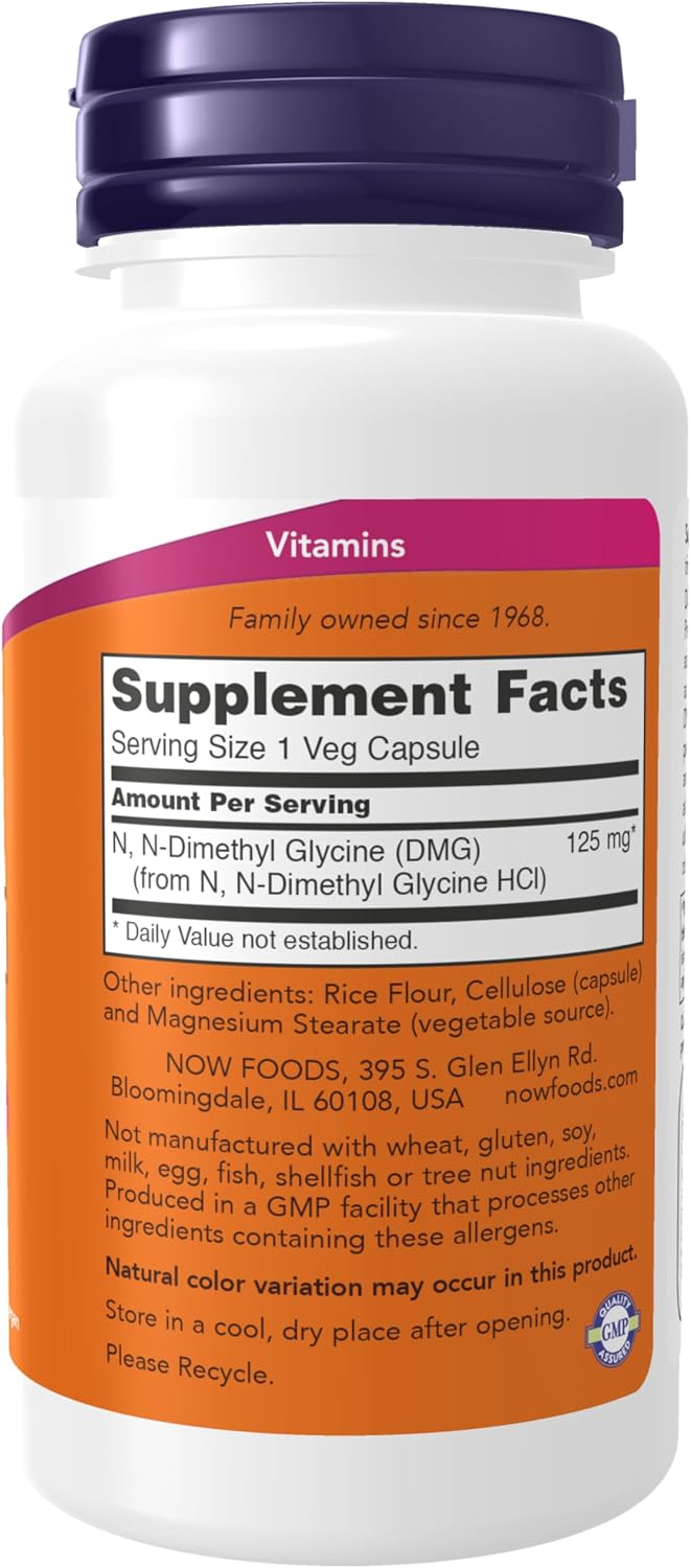 DMG (N-Dimetilglicina) 125 mg, 100 Cápsulas Veganas