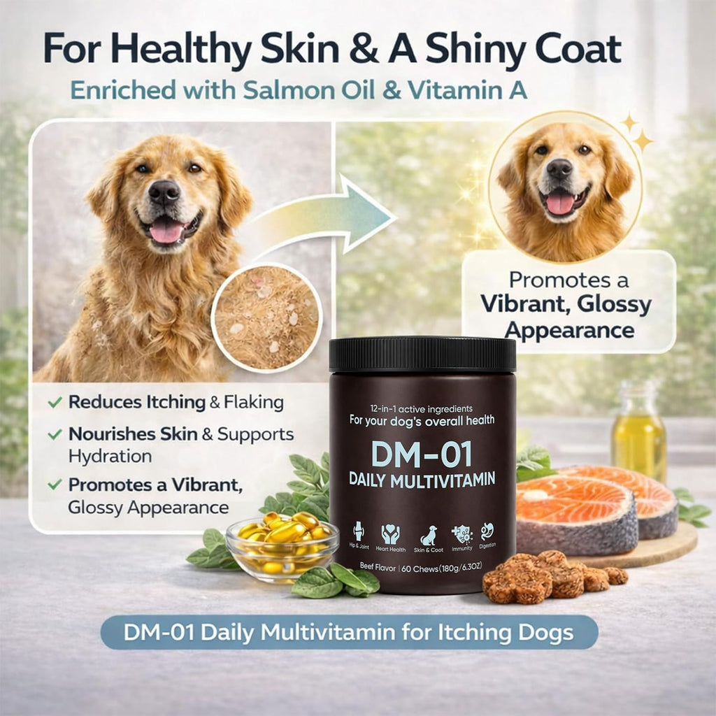 DM-01 Multivitamínico Diario para Perros - 60 Comprimidos Masticables Sabor Carne