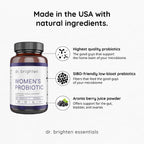 Dr. Brighten Probiótico Femenino con Prebióticos, Antioxidantes y Sunfiber - 60 Cápsulas