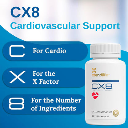 Xtendlife CX8 Suplemento para la Salud Cardíaca con Vitamina K2 MK7, D3, Tocotrienoles y Espino Amarillo - 30 Días – Image 2
