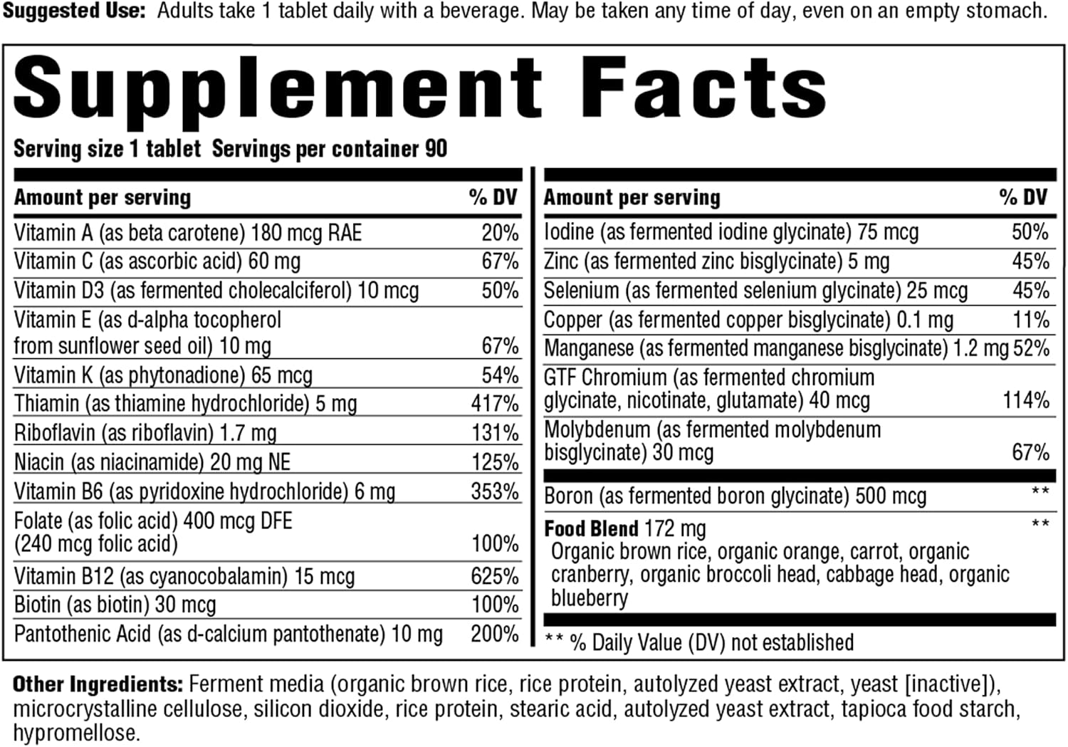 Daily Multivitamin without Iron - INNATE Response Formulas 60 Tablets