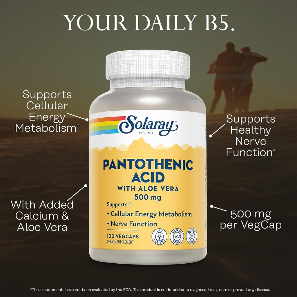 SOLARAY Ácido Pantoténico 500 mg - 100 Cápsulas