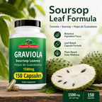 Graviola Soursop Cápsulas de 1500 mg, 150 Unidades – Peruvian Naturals
