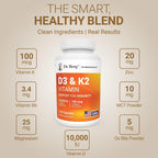 Dr. Berg Maximum Strength 7-in-1 Vitamin D3 K2 10,000 IU - 120 Capsules