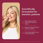 Bariatric Advantage B-12 Speedy Melts, Suplemento de Vitamina B12 1000 mcg, Disolución Rápida con 200 mcg de Ácido Fólico - Cereza Negra, 30 unidades