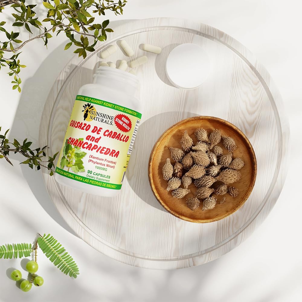 Sunshine Naturals Chanca Piedra con Guisazo de Caballo, 1000 mg, 90 Cápsulas