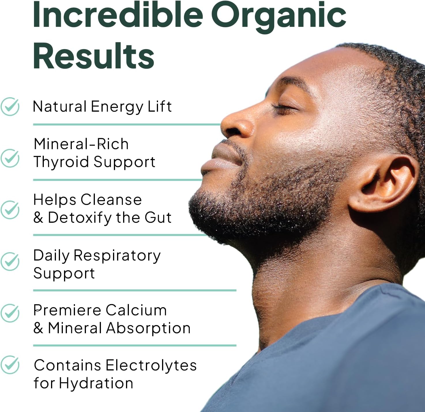 Organics Ocean Wild Sea Moss Cápsulas - Musgo Marino Orgánico con Chlorella, Bladderwrack y Vitamina D - 3 Botellas