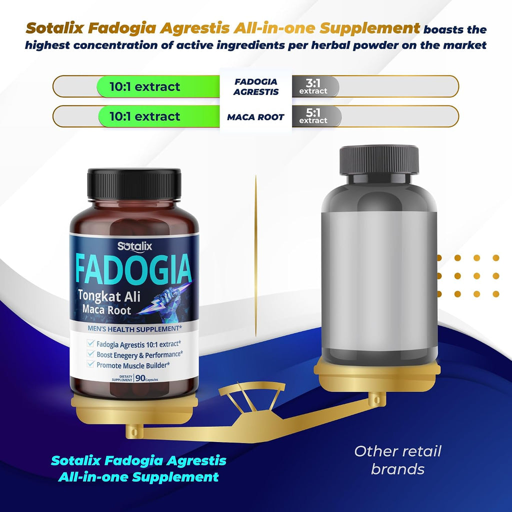 High Strength Fadogia Agrestis Cápsulas - Fórmula Concentrada con Maca Root - 90 Cápsulas