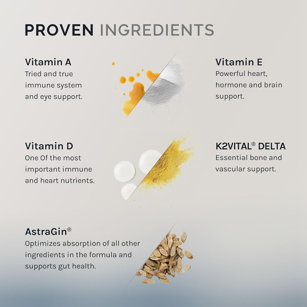 InfiniWell Defend: Suplemento de Vitaminas A, D3 y K2 para Huesos e Inmunidad (60 Cápsulas)