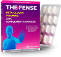 THE-FENSE Beta Glucano, Vitamina C y Zinc Cápsulas - Apoyo Inmunológico para Mujeres y Hombres - Sin Gluten ni Lactosa, No-GMO - 60 Cápsulas