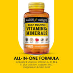 MASON NATURAL Multivitamínico Diario con Minerales - 24 Nutrientes Esenciales - 60 Comprimidos