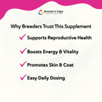 Breeder's Edge in Between for Her - Multivitamínico diario para perros y gatos reproductores - 360 comprimidos