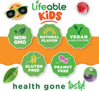 Lifeable Kids Vitamin D3 K2 Gummies - 500 UI D3 + 100 mcg K2 - 60 Gominolas