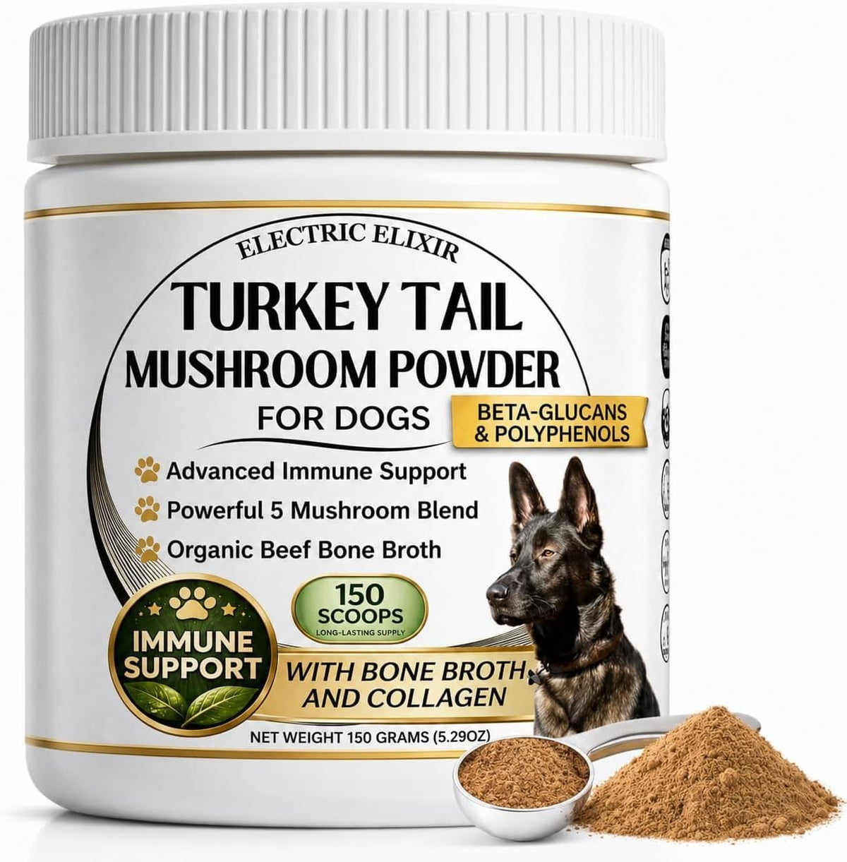 Turkey Tail Mushroom for Dogs - Suplemento – Polvo de arándano: Antioxidante natural que apoya la salud ocular y – Image 7