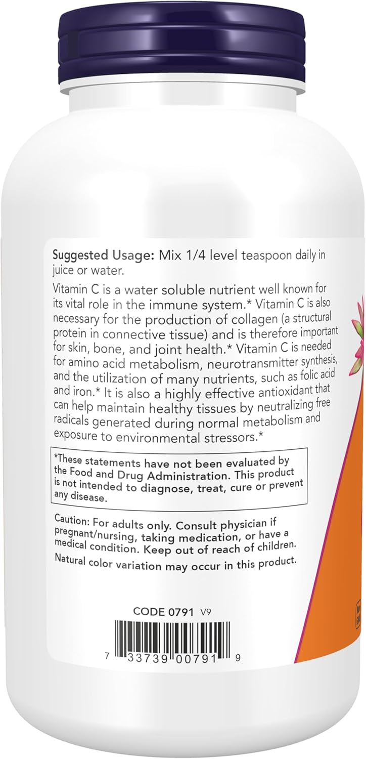 NOW Foods, Vitamina C en Cristales (Ácido Ascórbico), 454 g