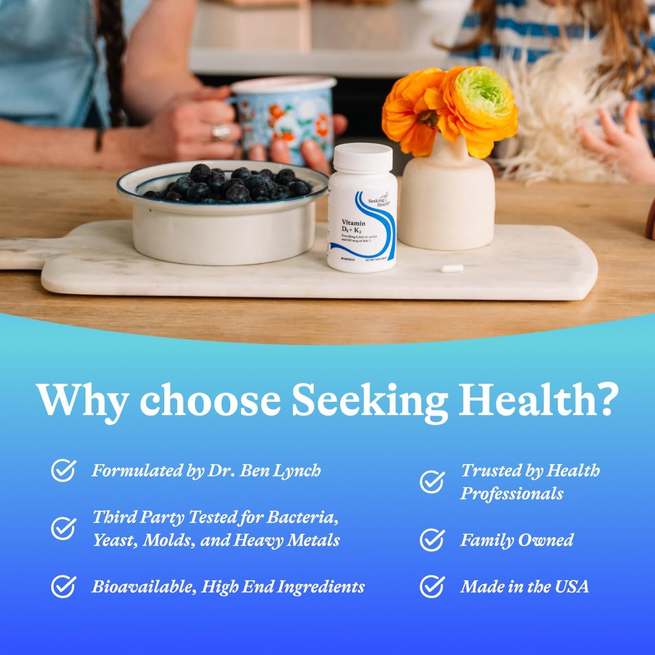 Seeking Health Vitamina D3 + K2 - 60 Capsules
