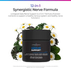 Livingood Daily Nerve Support Supplement - Complemento para el Sistema Nervioso 12-en-1 con B12 Metilada, Folato, Benfotiamina, Ácido Alfa Lipoico y Matricaria - Sin Gluten, No GMO - 60 Cápsulas