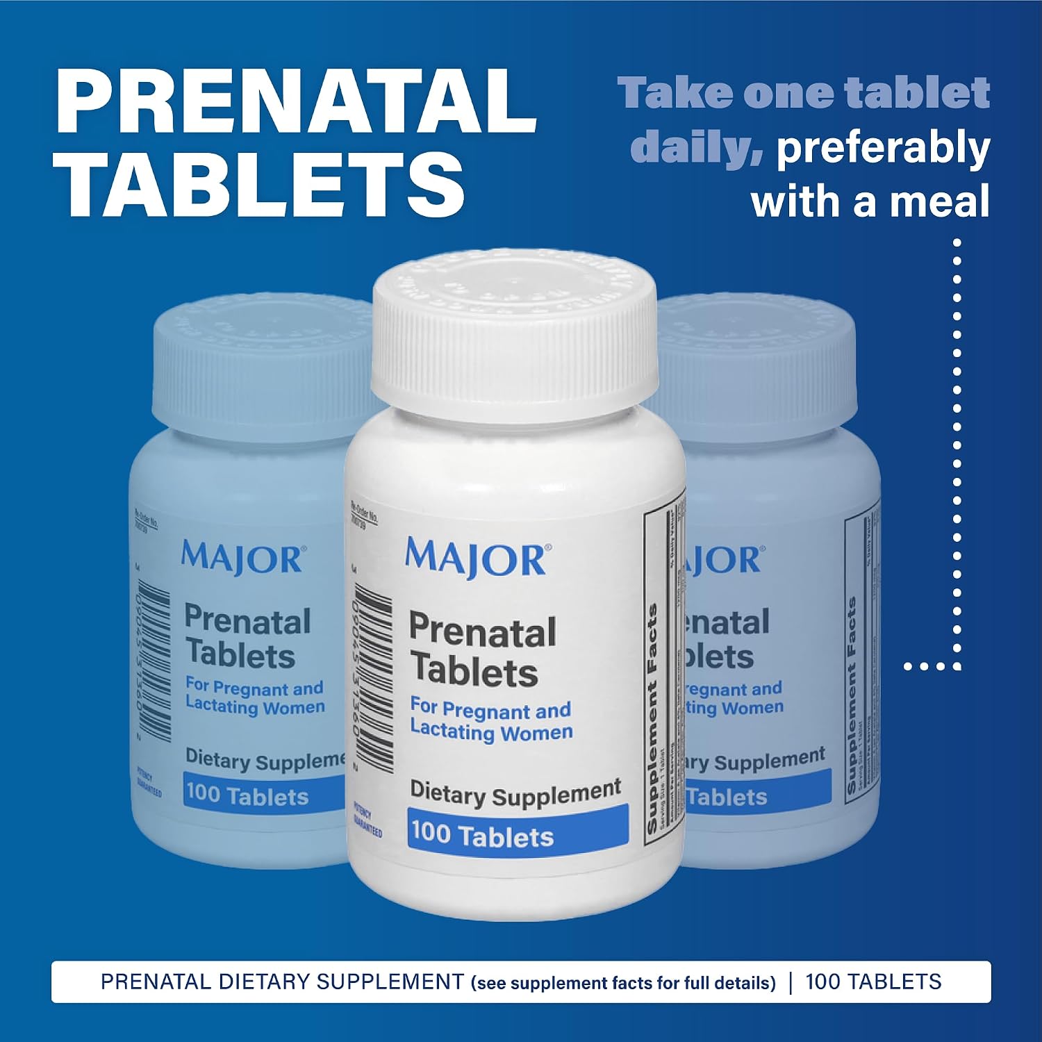MAJOR Prenatal Tablets – Dietary Supplement for Pregnant and Lactating Women – 100 Tablets