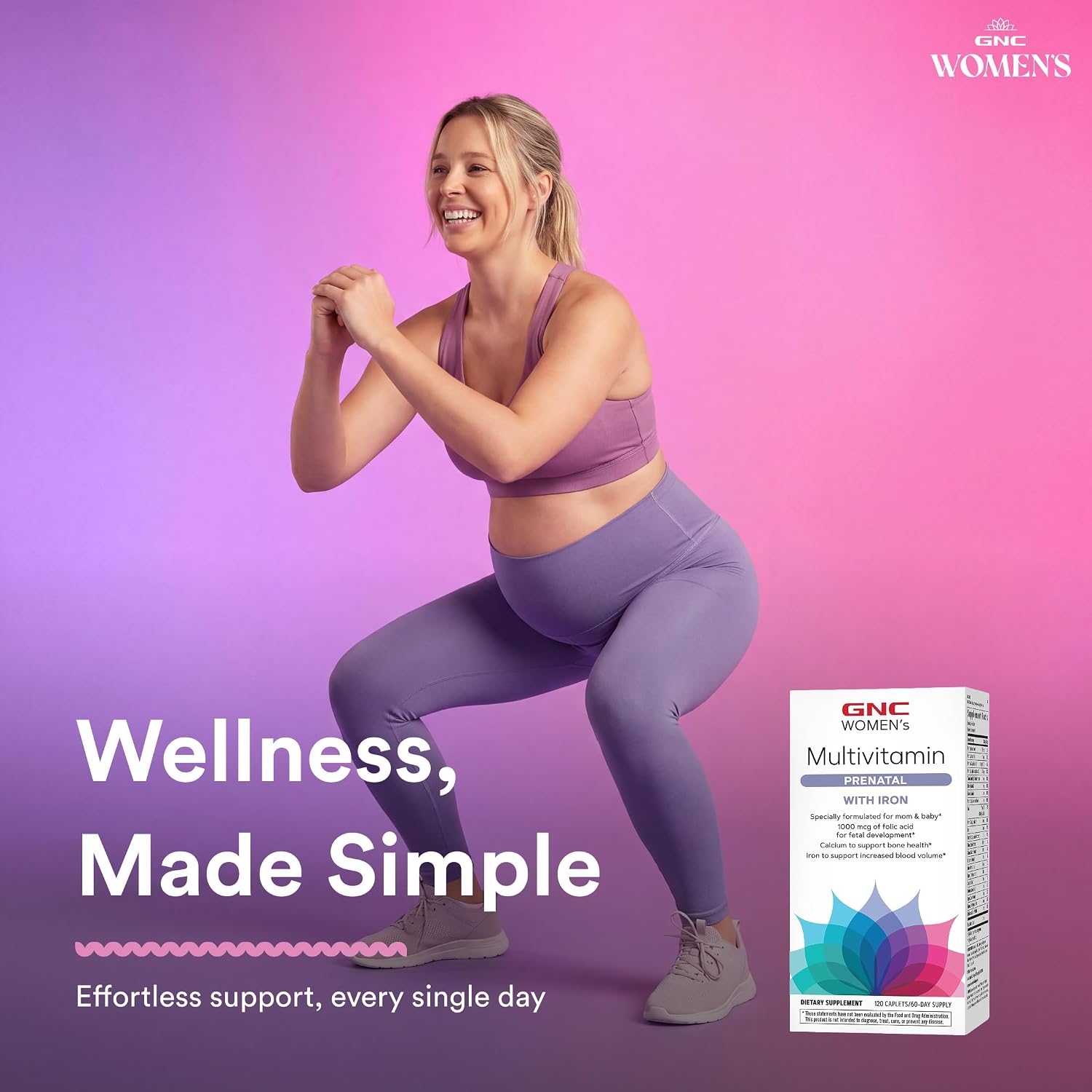 GNC Fórmula Multivitamínica Prenatal con Hierro, 120 Comprimidos