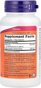 NOW Foods Vitamina K-2, 100 mcg - 100 cápsulas