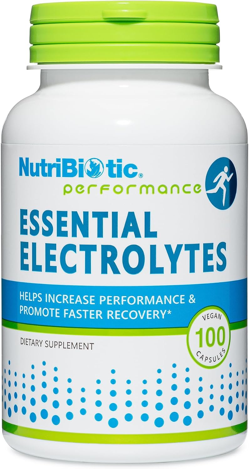 NutriBiotic Essential Electrolytes, 100 Capsules | Electrolytes with Vitamin C for Rehydration and Performance