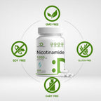 Vitamina B3 Niacinamida 1000 mg - 500 Cápsulas - Sin Rubor