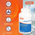 Rugby Vitamina B6 50 mg, 1000 Tabletas - Sin Gluten, Sin Conservantes