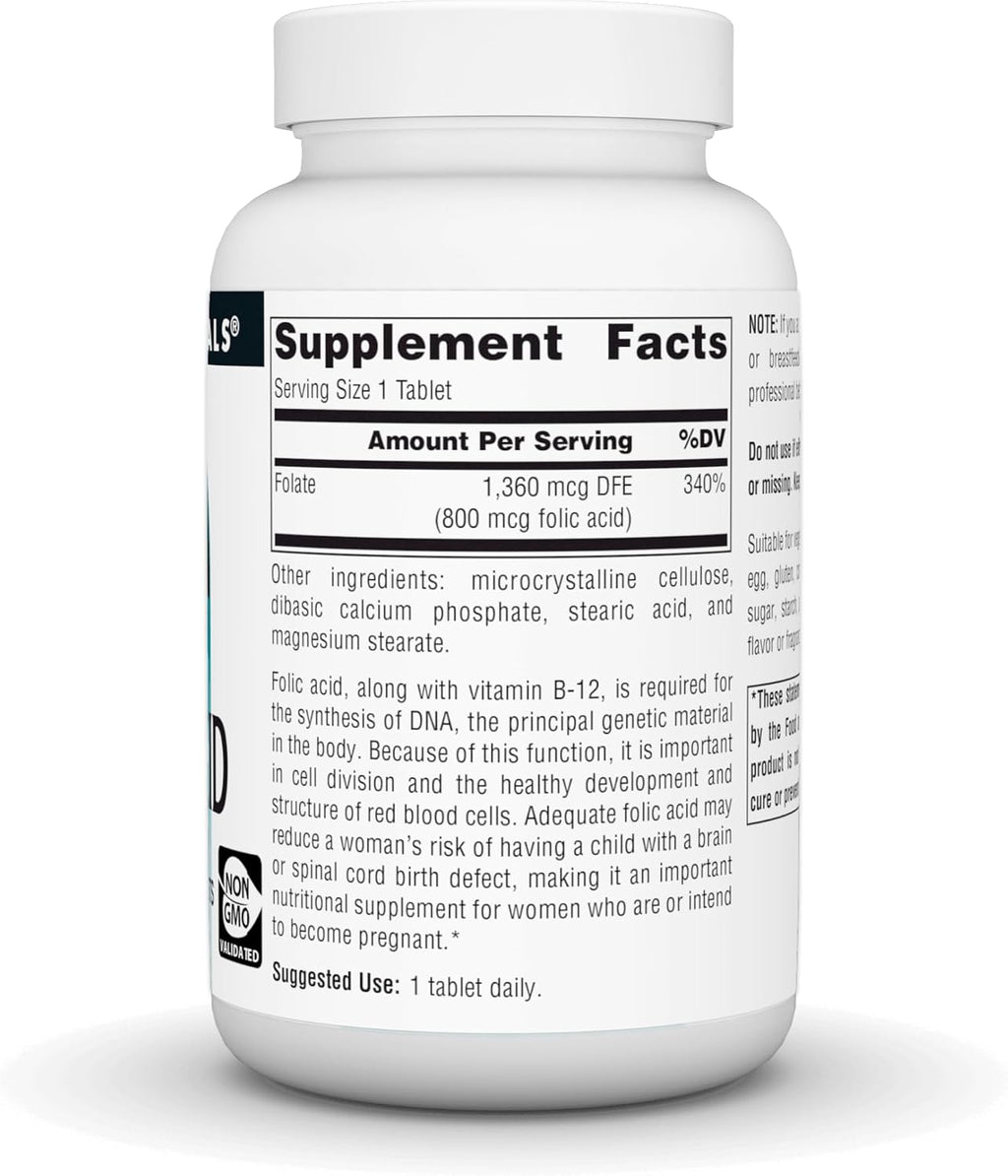 Source Naturals Ácido Fólico 800 mcg - 500 Comprimidos