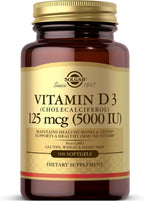 Solgar Vitamina D3 (Colecalciferol) 125 mcg (5000 UI), 100 Cápsulas Blandas