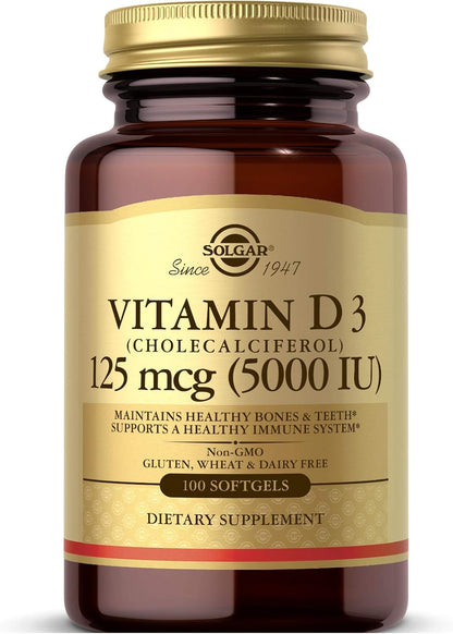 Solgar Vitamina D3 (Colecalciferol) 125 mcg – Contribuye a la absorción y utilización normal del calcio y del – Image 1