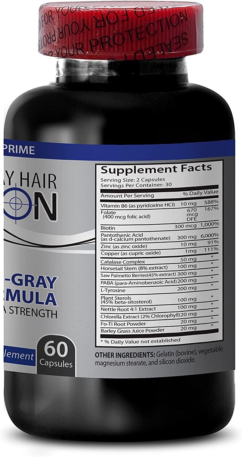 Health Solution Prime - Suplemento de Biotina con Catalasa y Extractos Herbales, 60 Cápsulas