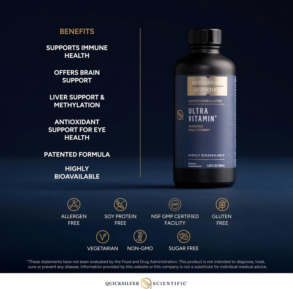 Quicksilver Scientific Liposomal Ultra Vitamin - Líquido Multivitamínico y Antioxidante (100 ml)