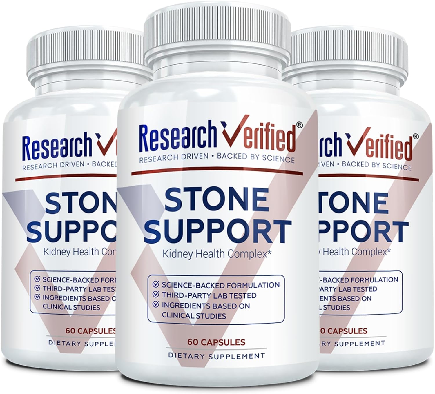 Research Verified Stone Support - Optimal Kidney Stone Support - Chanca Piedra, Crataeva Nurvala, BioPerine - Vegan - 180 Capsules