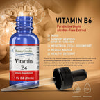 Vitamina B6 Líquida Gotas - Piridoxina HCl, 30 ml - Alta Potencia, Sin Alcohol