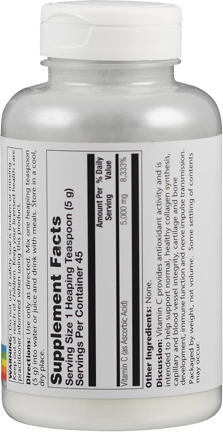 Suplemento Solaray C Cristalino, 5000 mg, 8 onzas