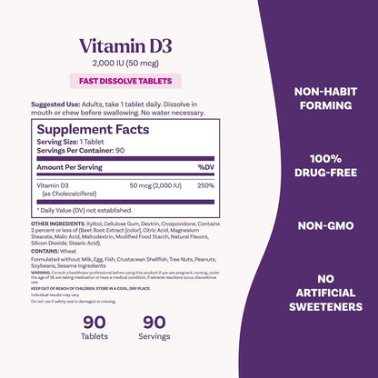 Natrol Vitamina D3 2.000 UI Comprimidos de – El funcionamiento normal de los músculos. – Image 4
