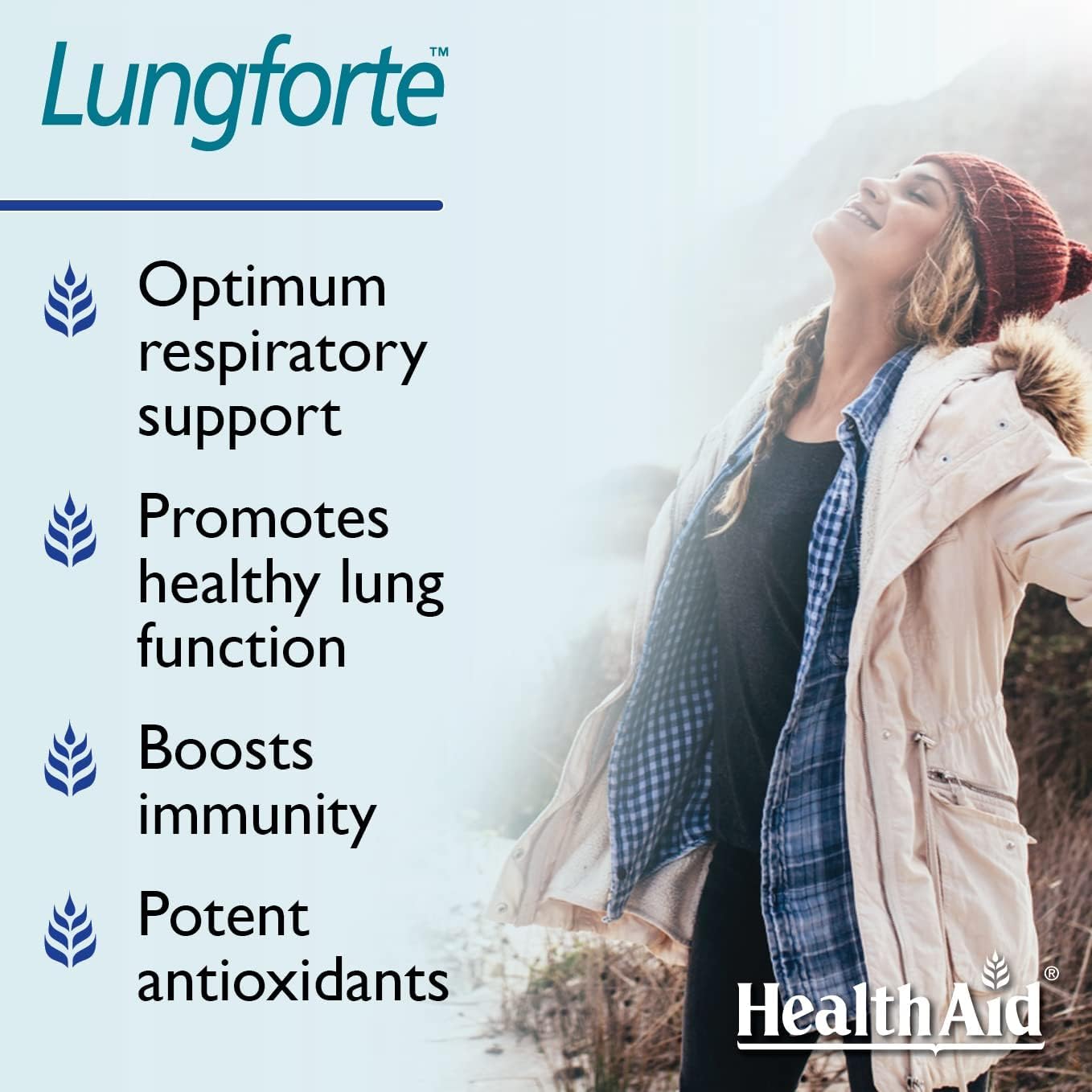 HealthAid LungForte 30 Comprimidos – Apoyo Pulmonar Antioxidante con NAC, Resveratrol, Aceite de Oliva, Tomillo y Vitaminas A, C y D3