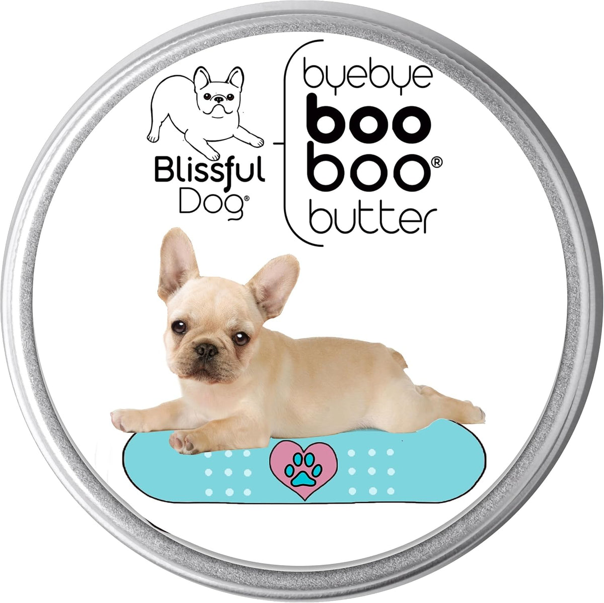 The Blissful Dog 8 oz TIN French Bulldog – Manteca de karité : hidrata y regenera la piel. – Image 1