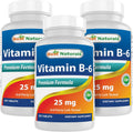 Best Naturals Vitamina B6 25mg - 250 Comprimidos (Pack de 3)