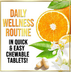 Vitamina C 1000mg con Escaramujo y Bioflavonoides - Suplemento Masticable Sin Azúcar - 60 Comprimidos
