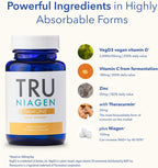 TRU NIAGEN Immune Support – Complejo para el sistema inmunitario con Niagen, Vitamina C, D3, Zinc y Theracurmin (30 cápsulas)