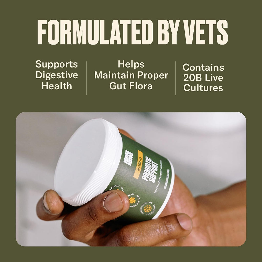 Nom Nom Probiótico Digestivo para Perros con Prebióticos y Saccharomyces boulardii - Polvo para la Salud Gastrointestinal