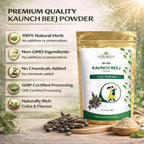 VEDIKROOTS Kaunch Beej Polvo | Polvo de Semilla de Mucuna Pruriens Puro | Hierba Ayurvédica Tradicional | 100g