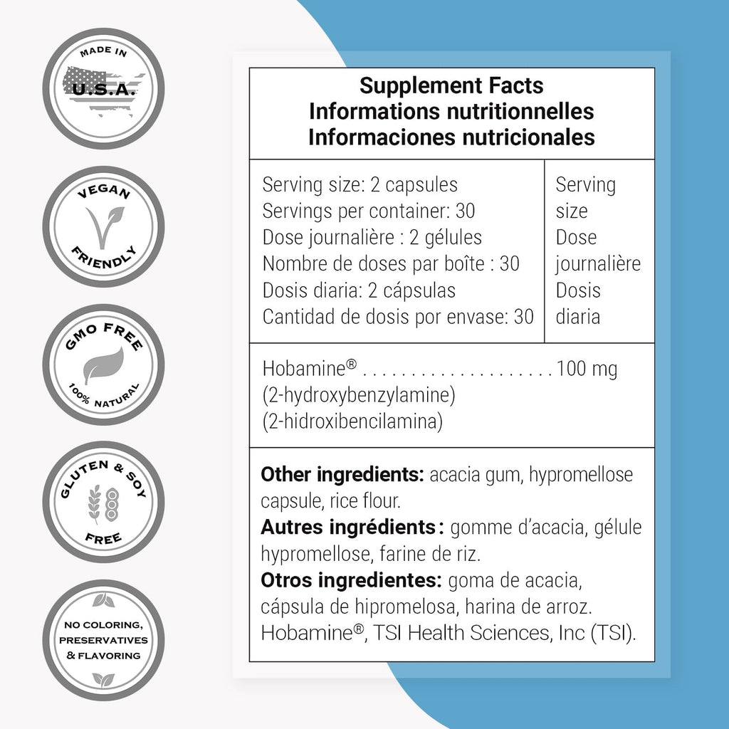 Supersmart 2-HOBA (Hobamine) 100mg - 60 Cápsulas Vegetarianas