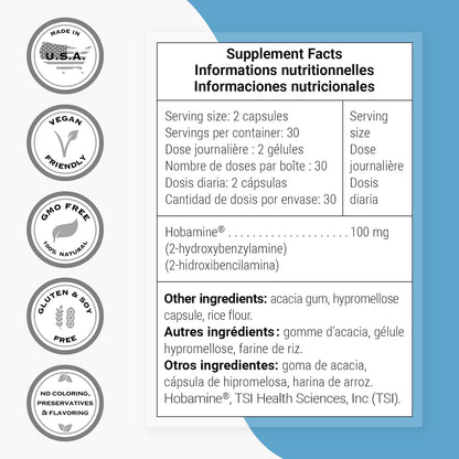 Supersmart 2-HOBA (Hobamine) 100mg - 60 Cápsulas Vegetarianas – Image 4