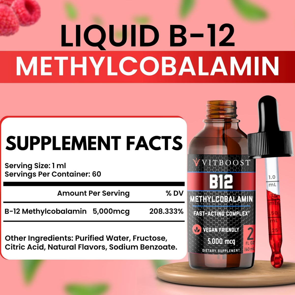 VITBOOST Gotas de Vitamina B12 Líquida – Metabolismo energético normal: Favorece la conversión de los alimentos en – Image 2