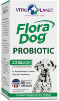 Vital Planet Flora Dog Probióticos para Perros – 20 Mil Millones de Cultivos, 10 Cepas – 30 Cápsulas de Liberación Retardada